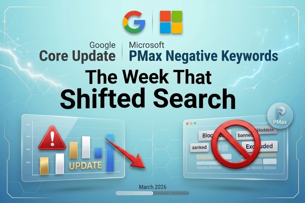 Google March 2026 Core Update + Microsoft Performance Max Negative Keywords: The Week That Shifted Search